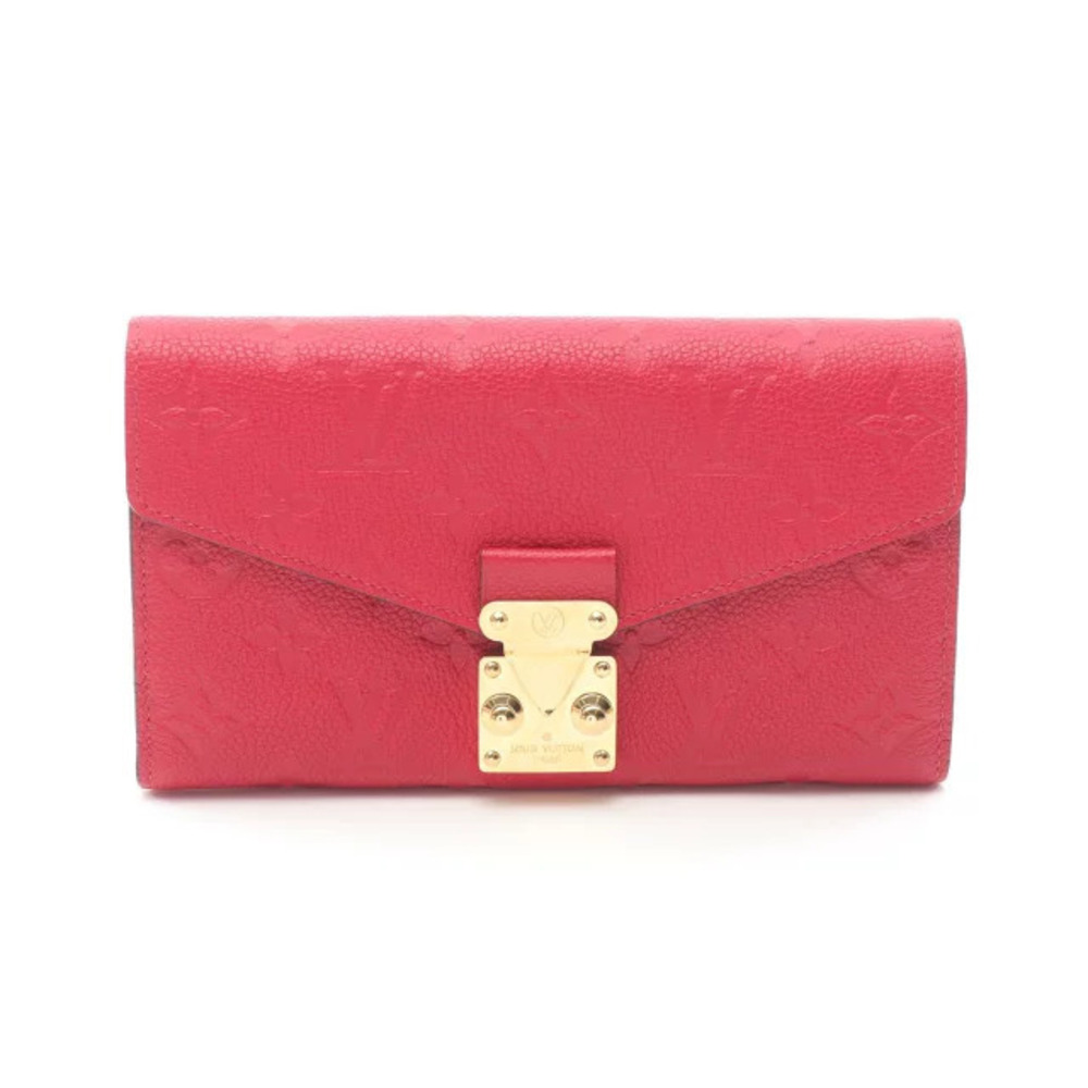 Louis Vuitton Portefeuille Metis Empreinte Bi fold Long Wallet Leather Red